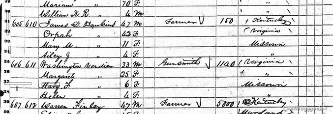 James L. and Orpha Hawkins_1850census_Ralls Co_MO2